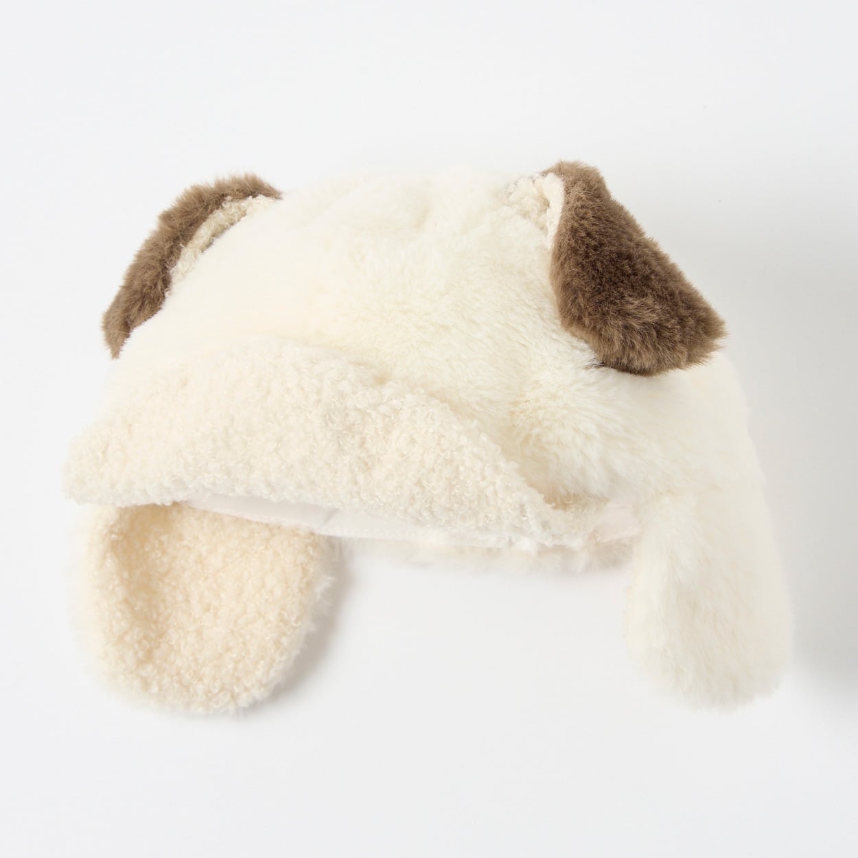 いぬ耳 ボアキャップ 帽子 ベビー キッズ(アイボリー-頭囲：48～50cm)