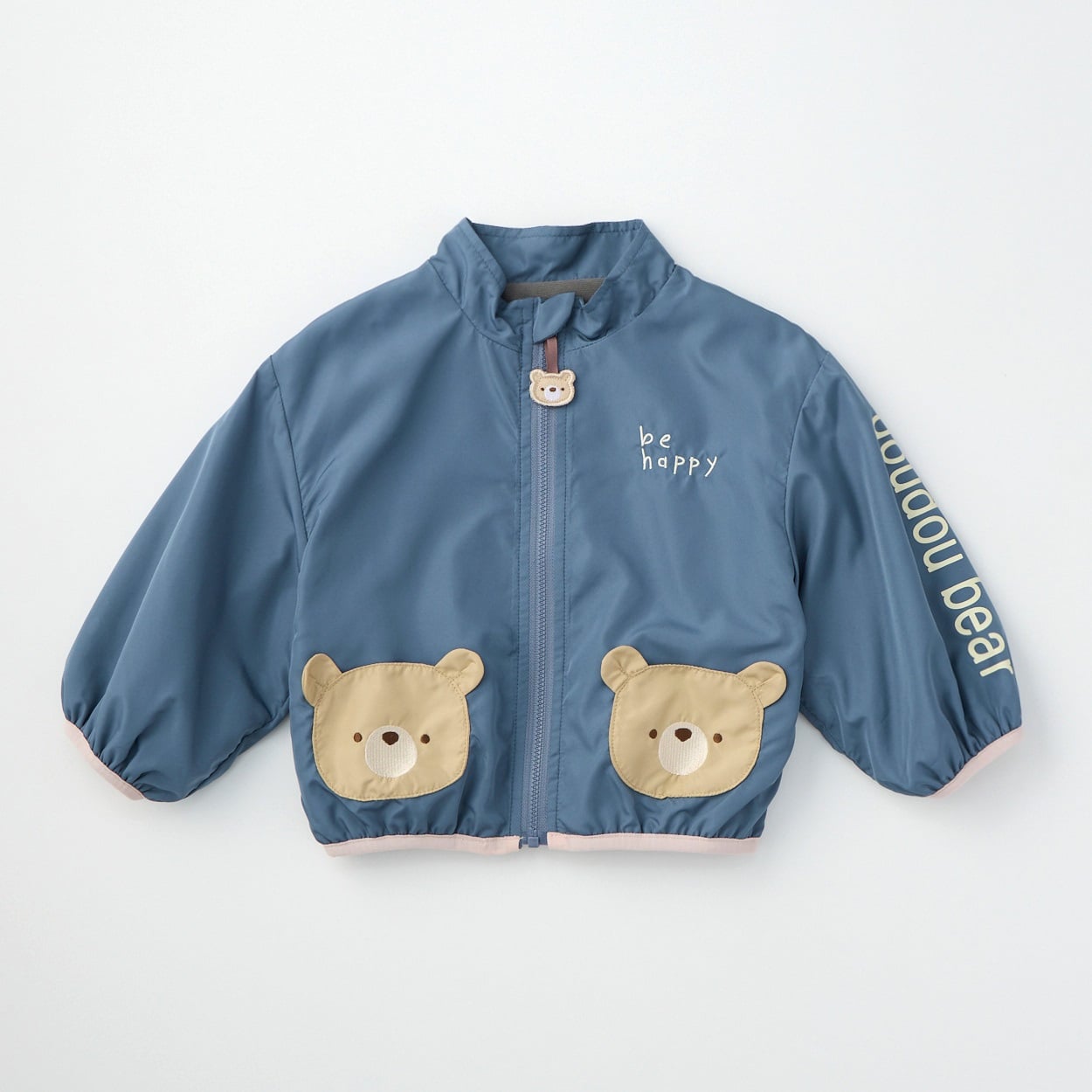 doudou bear 裏トリコット ウィンドブレーカー ベビー(ブルー-100cm)