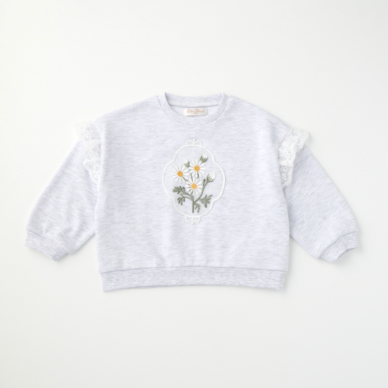 Katie Closet 花刺繍 裏毛トレーナー ベビー(グレー-80cm)