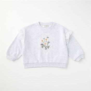 Katie Closet 花刺繍 裏毛トレーナー ベビー(グレー-80cm)