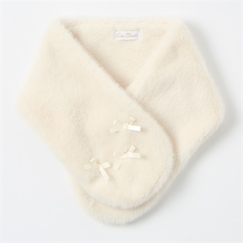 Katie Closet リボンモチーフ ファー ティペット マフラー ベビー(アイボリー)