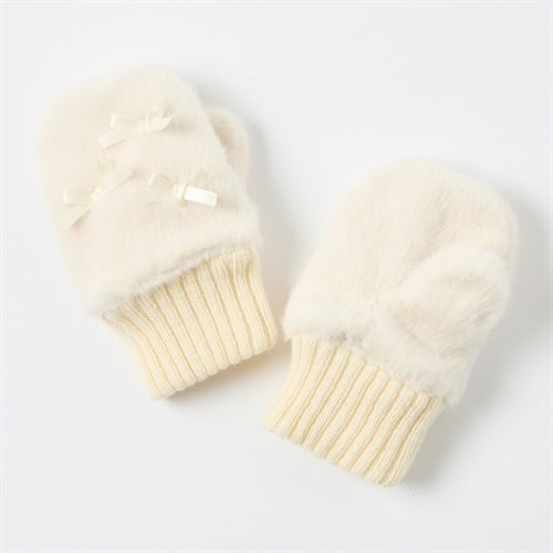 Katie Closet リボンモチーフ ファー ミトン 手袋 ベビー