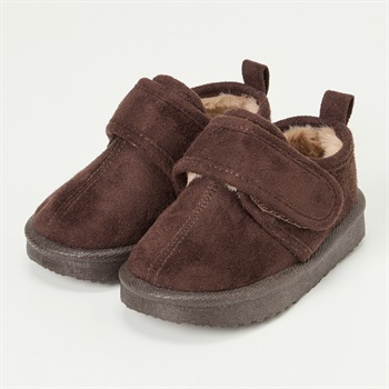 スエード調 ショートブーツ ベビーシューズ(ブラウン-13cm)