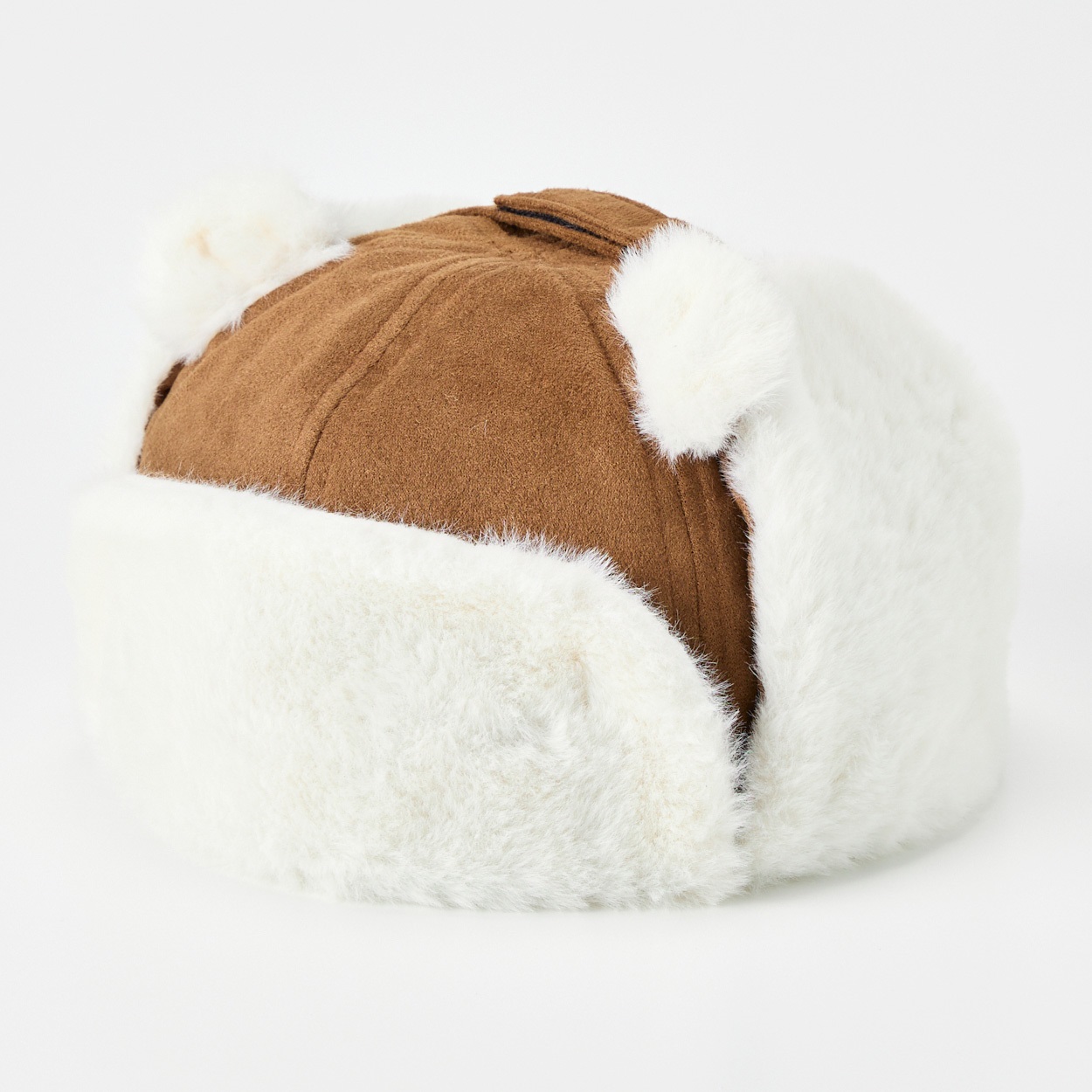 doudou bear 耳付きフライトキャップ 帽子 ベビー(ブラウン-頭囲：48cm)