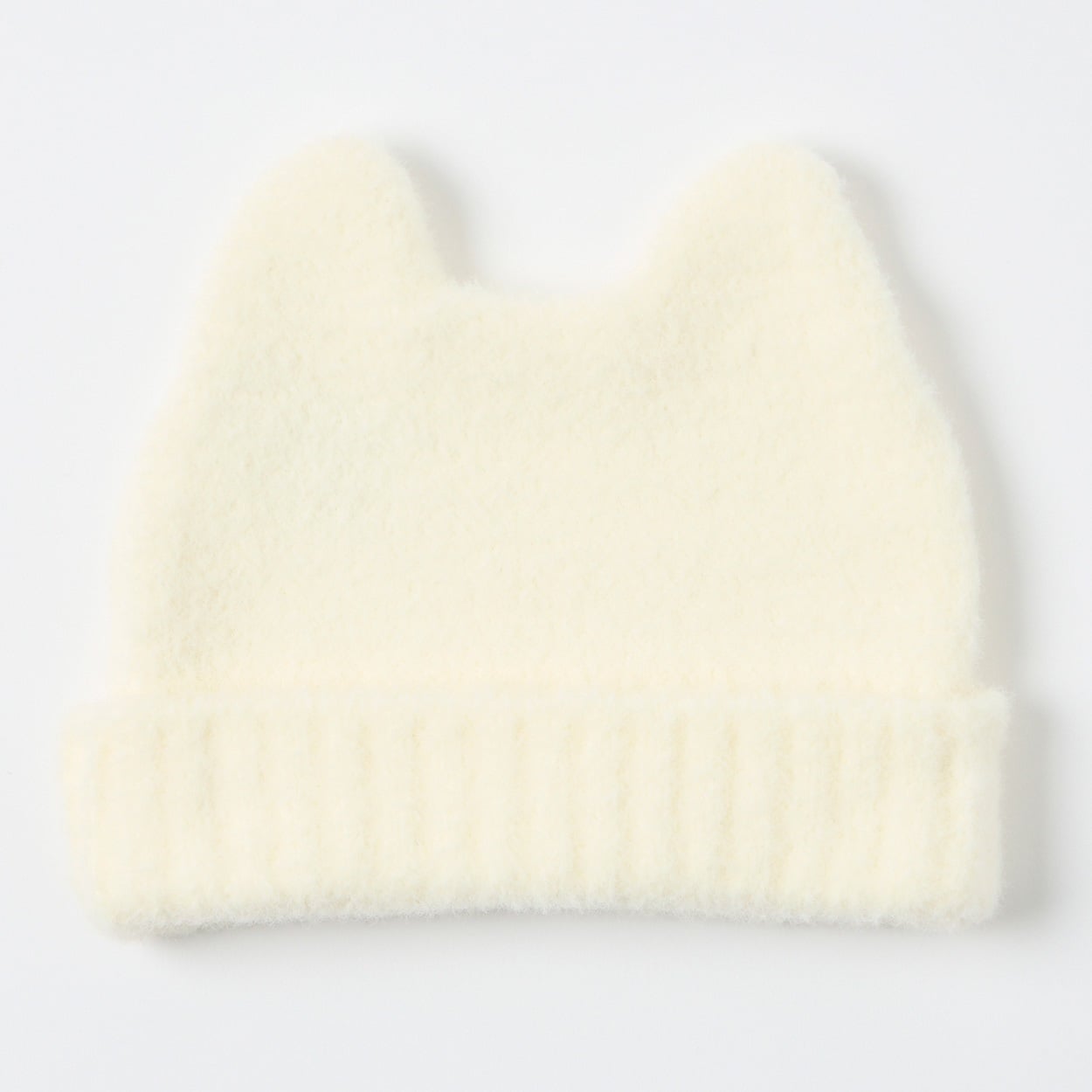 Katie Closet 猫耳 ニット帽 ベビー(アイボリー-頭囲：50cm)