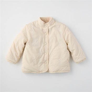 Katie Closet 花総柄刺しゅう タフタ裏ボアジャケット ベビー(アイボリー-80cm)
