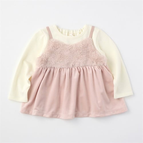 Katie Closet ファーキャミフェイク 裏毛 長袖プルオーバー ベビー(ピンク-80cm)