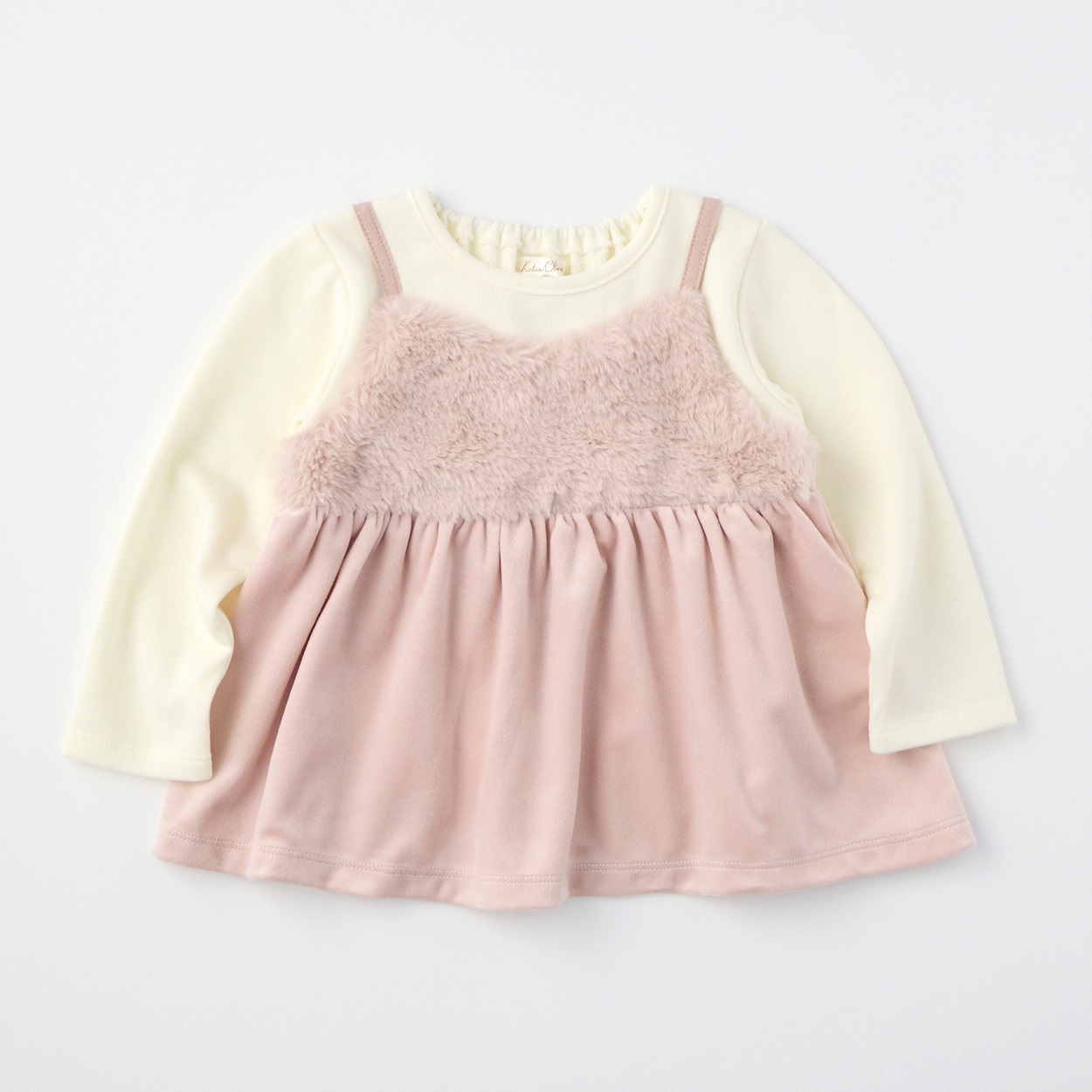 Katie Closet ファーキャミフェイク 裏毛 長袖プルオーバー ベビー(ピンク-100cm)