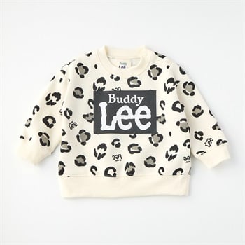 Buddy Lee ヒョウ柄 裏起毛 トレーナー ベビー キッズ(アイボリー-80cm)