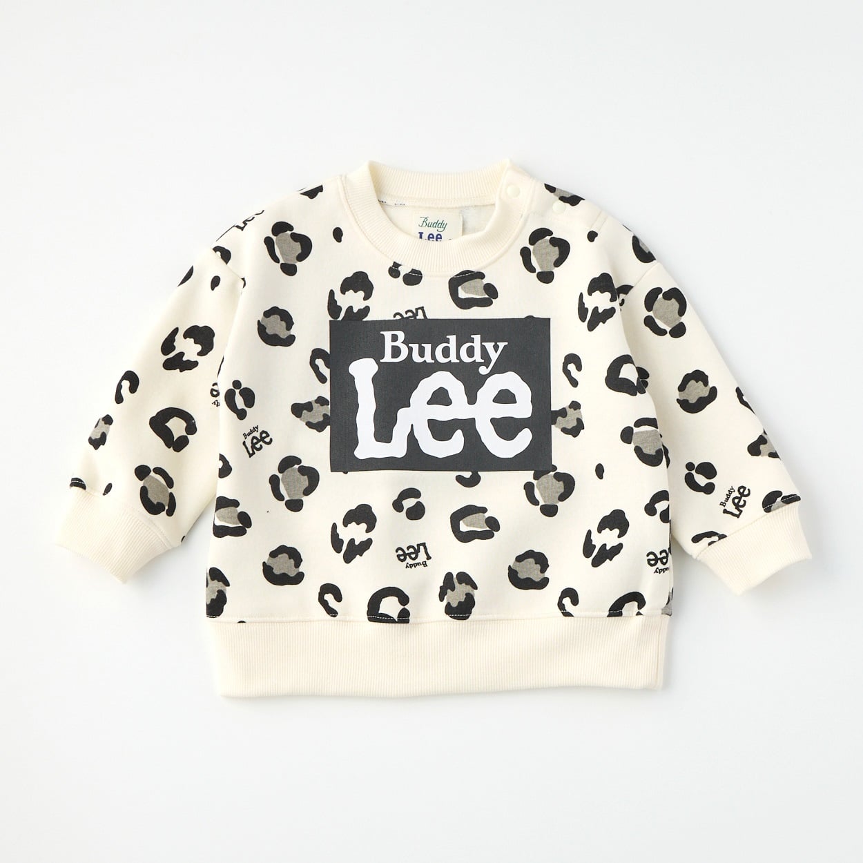 Buddy Lee ヒョウ柄 裏起毛 トレーナー ベビー キッズ(アイボリー-110cm)