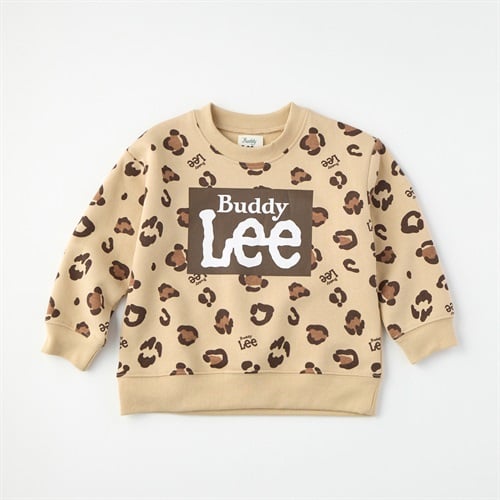Buddy Lee ヒョウ柄 裏起毛 トレーナー ベビー キッズ(ベージュ-80cm)