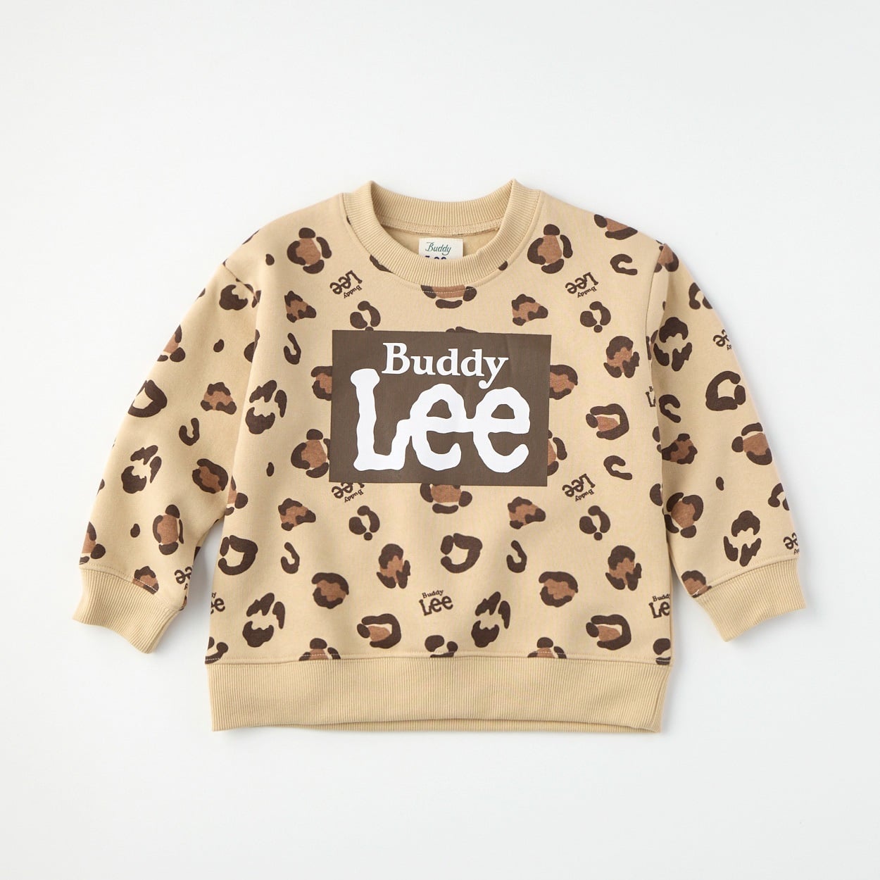 Buddy Lee ヒョウ柄 裏起毛 トレーナー ベビー キッズ(ベージュ-80cm)