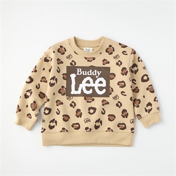 Buddy Lee ヒョウ柄 裏起毛 トレーナー ベビー キッズ(ベージュ-80cm)
