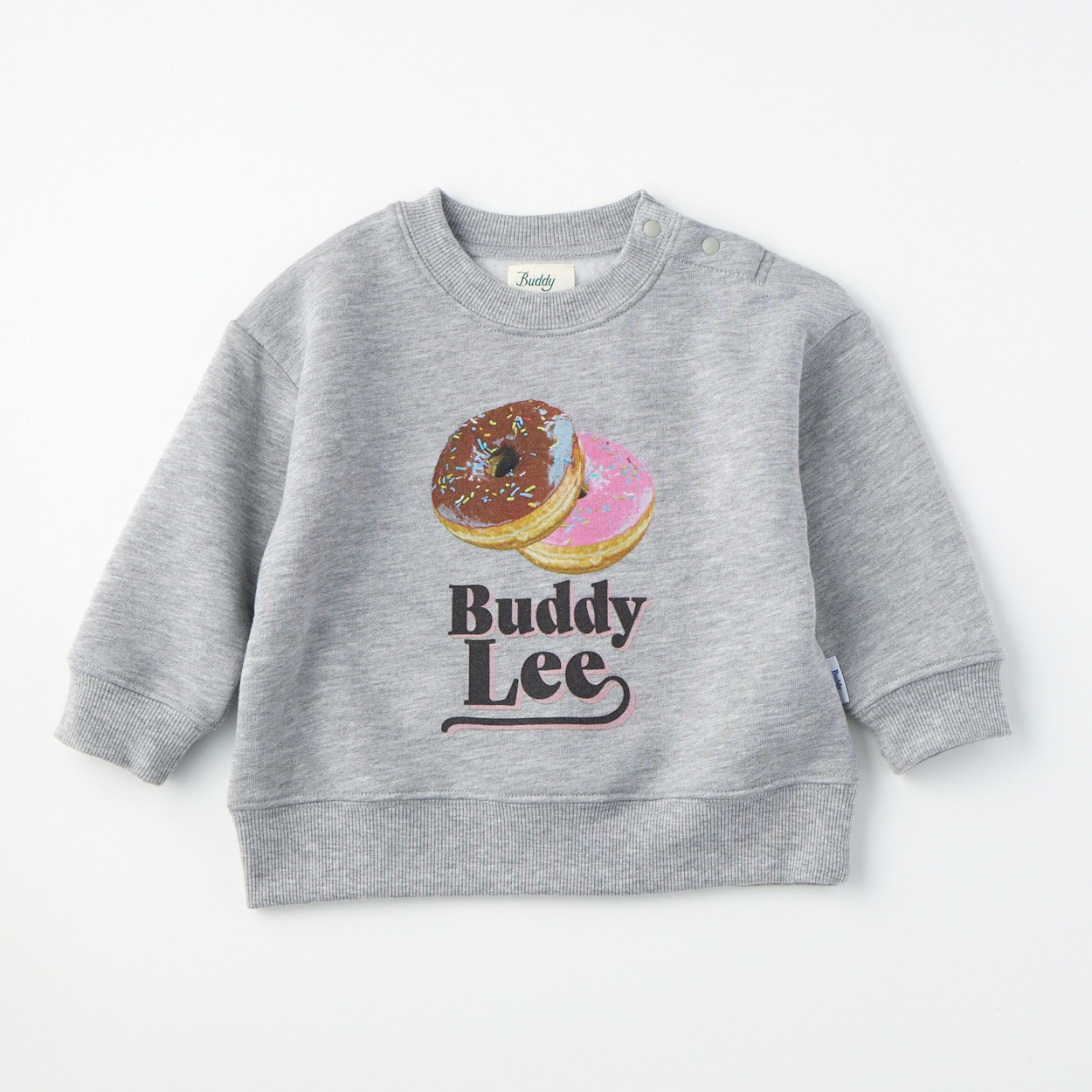 Buddy Lee フード柄 裏起毛 トレーナー ベビー キッズ(ドーナツ(杢グレー)-110cm)