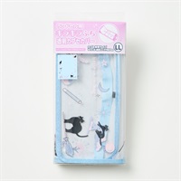 ランドセル用透明カブセカバー キラキラふち 黒ねこ LLサイズ