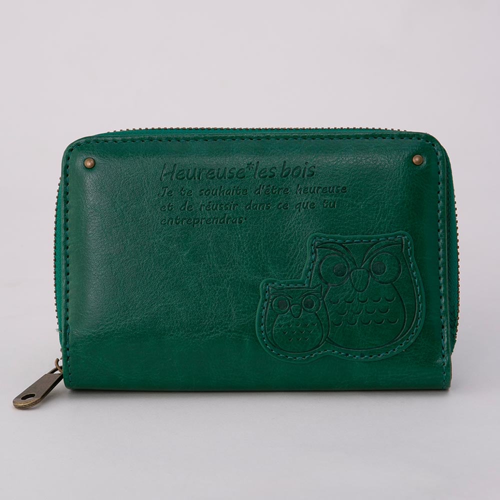 新品✨FOSSIL✨フォッシル✨財布✨ラウンドファスナー✨パッチワーク✨マルチ フクロウ パッチワーク 縁起が良い ラウンドファスナー 二つ折 札入れ