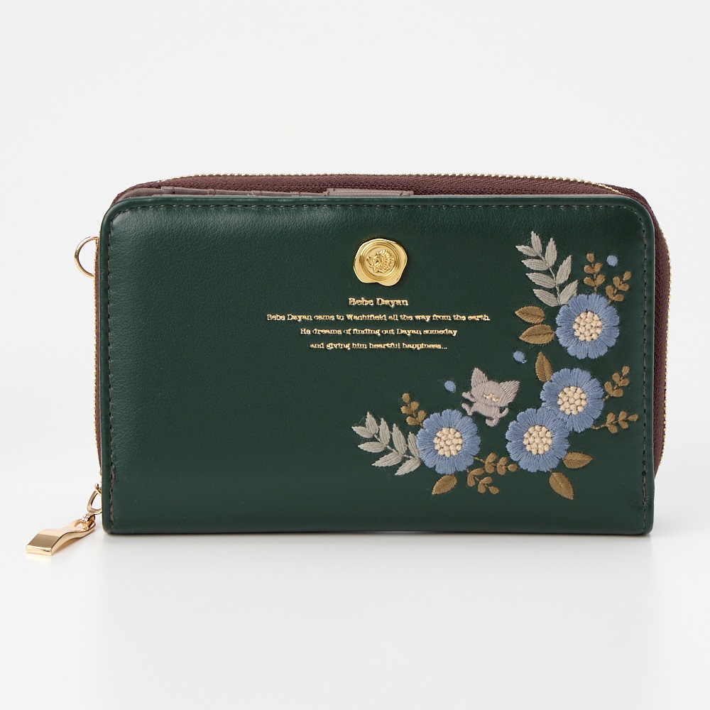 Babe  Dayan（ベベダヤン） 刺繍札入 レディス(ミドリ-フリー)