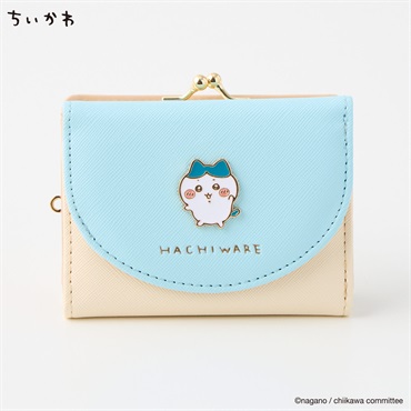 ちいかわがま口三つ折り財布(ウスアオ-フリー)