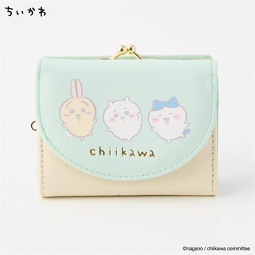ちいかわがま口三つ折り財布(ウスアオ-フリー)