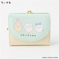 ちいかわがま口三つ折り財布(ウスアオ-フリー)