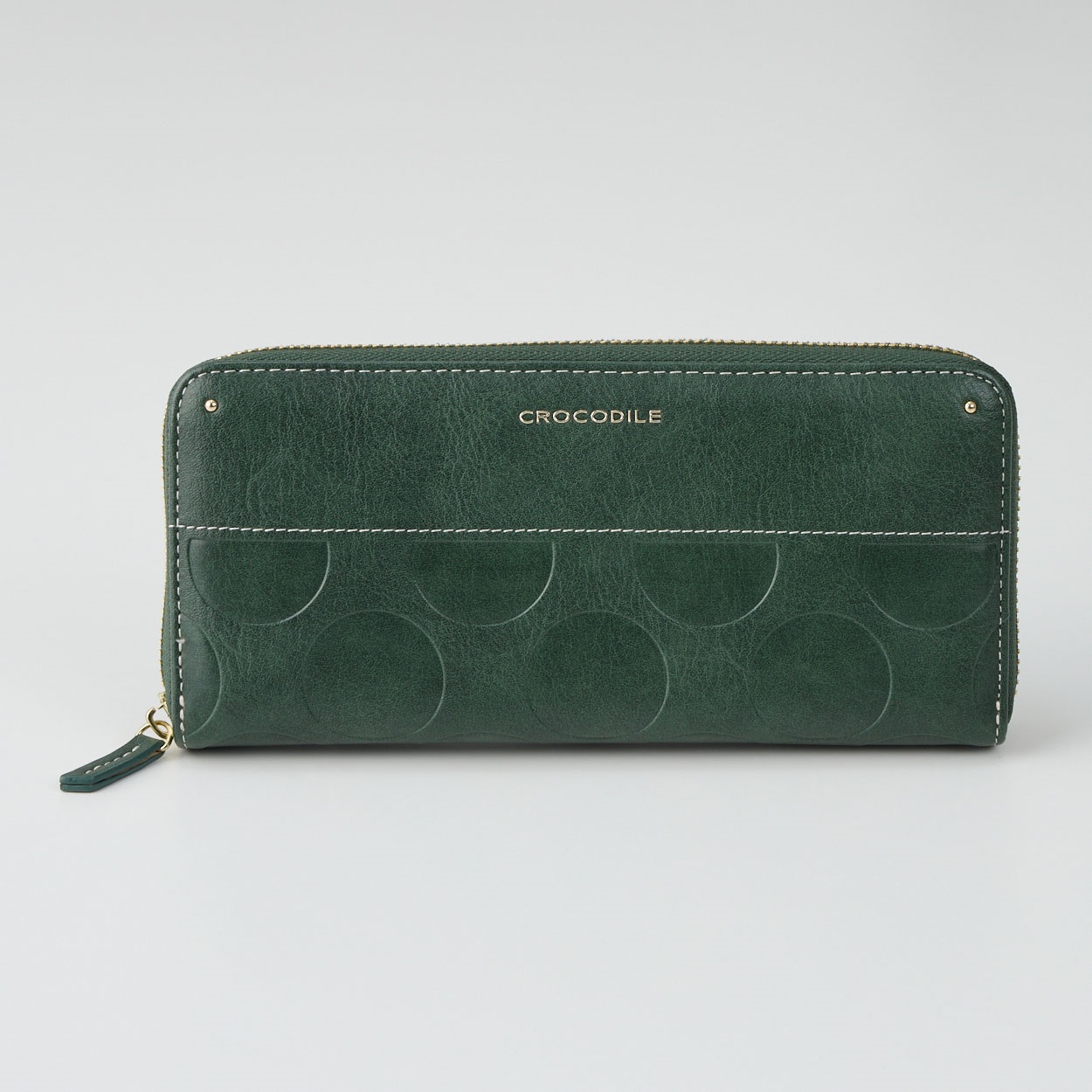 【新品】スモールクロコ　ドラーロ　エクサルティファクト　グリーン　ラウンドジップ CROCODILE(クロコダイル) ラウンドファスナー長財布 | イオン