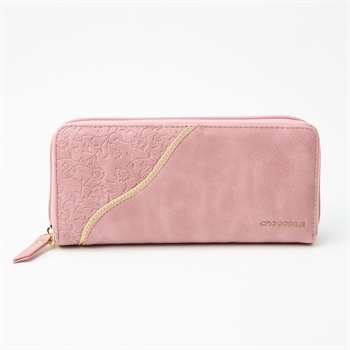 ピンク 型押しクロコダイルBIGサイズ角度が変えられる壁打ち無音布(むおんふ) Maison de FLEUR クロコ型押しバッグ （ピンクベージュ