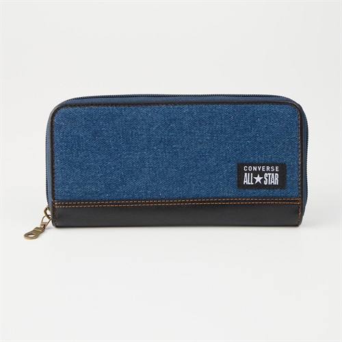 CONVERSE(コンバース) デニムラウンドファスナー長財布(コイアオ-フリー)