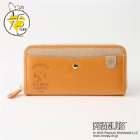 ピーナッツ（PEANUTS）75周年アートバイカラーラウンドファスナー長財布(キイロ-フリー)