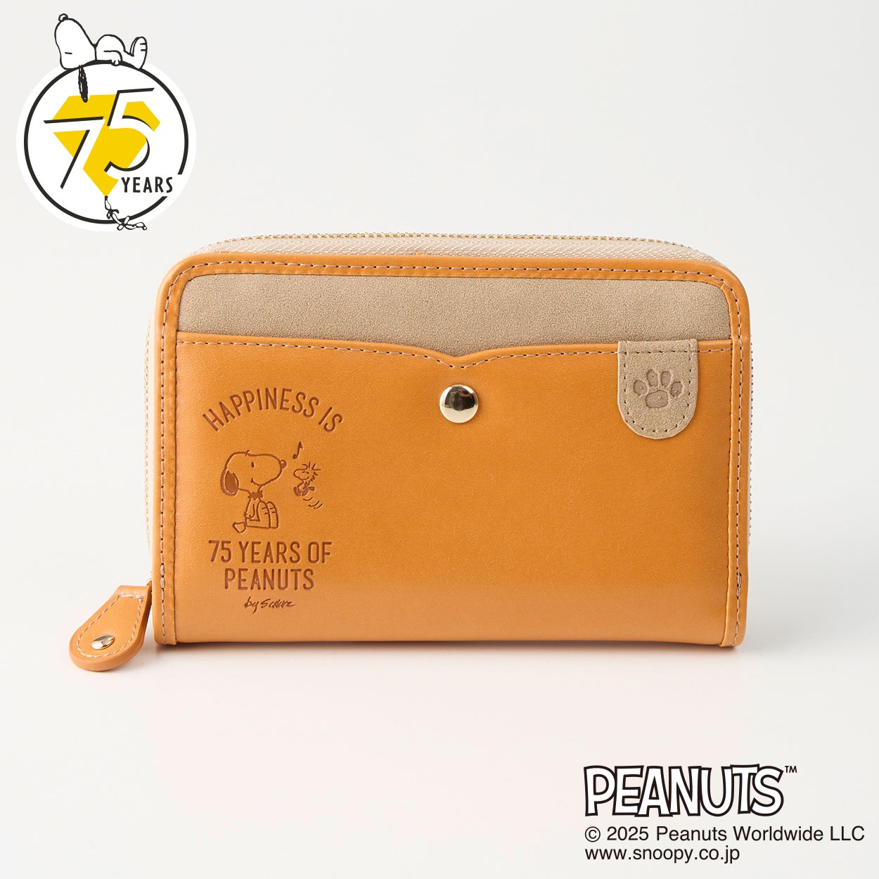 ピーナッツ（PEANUTS）75周年アートバイカラーラウンドファスナー折
