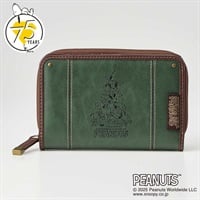 ピーナッツ（PEANUTS）75周年アート型押しラウンドファスナー折財布(ミドリ-フリー)