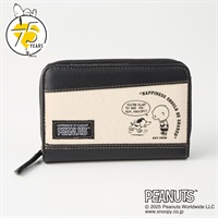 ピーナッツ（PEANUTS）75周年アートデニムラウンドファスナー折財布(シロ-フリー)