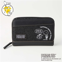 ピーナッツ（PEANUTS）75周年アートデニムラウンドファスナー折財布(クロ-フリー)