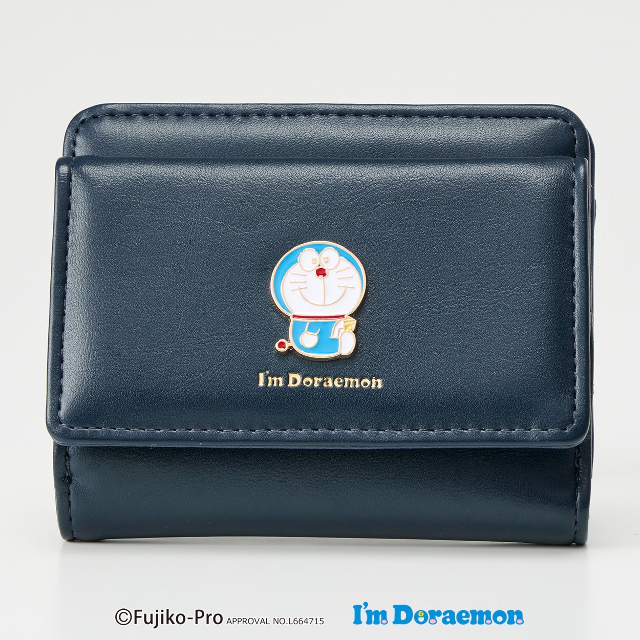 新品　ドラえもん　本革 二つ折り財布 青 二つ折り財布 ドラえもん 小銭入れ付き 本革 レザー メンズ レディース