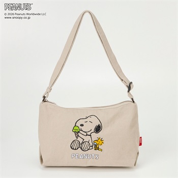 ピーナッツ(PEANUTS) スヌーピー洗えるキャンバスショルダー(ウスグレー-フリー)