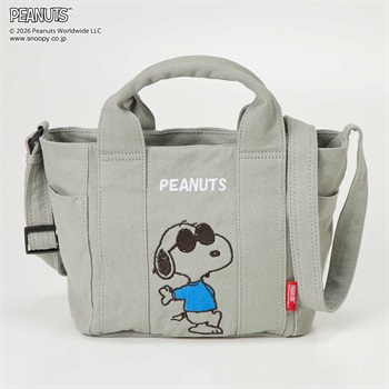 ピーナッツ(PEANUTS) スヌーピー洗えるキャンバス手提げ(ミドリ-フリー)