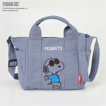 ピーナッツ(PEANUTS) スヌーピー洗えるキャンバス手提げ(アオ-フリー)