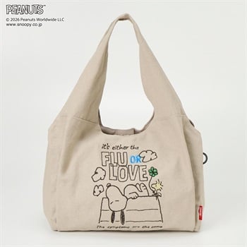ピーナッツ(PEANUTS) スヌーピー洗えるキャンバストート(ウスグレー-フリー)