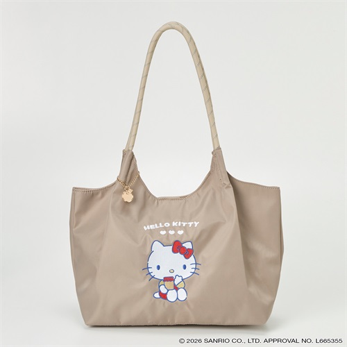 ハローキティ 刺繍ロープ手トート(ウスチャ-フリー)