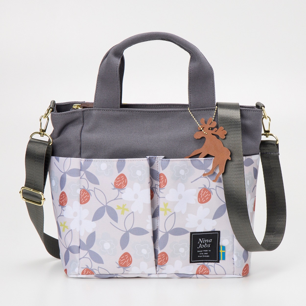限定値下【新品、未使用】SANDAST バーボンジュニア　NAVY 伊勢丹限定色 Nina Jobs(ニーナ・ヨブス) 撥水北欧柄2WAY手提げ | イオンスタイル