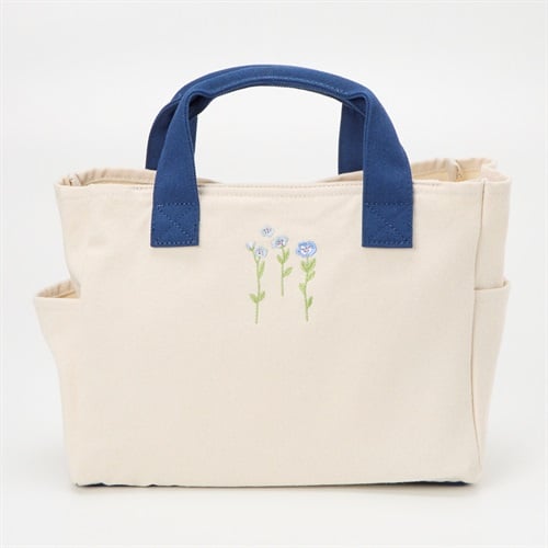キャンバス刺繡仕切り手提げ