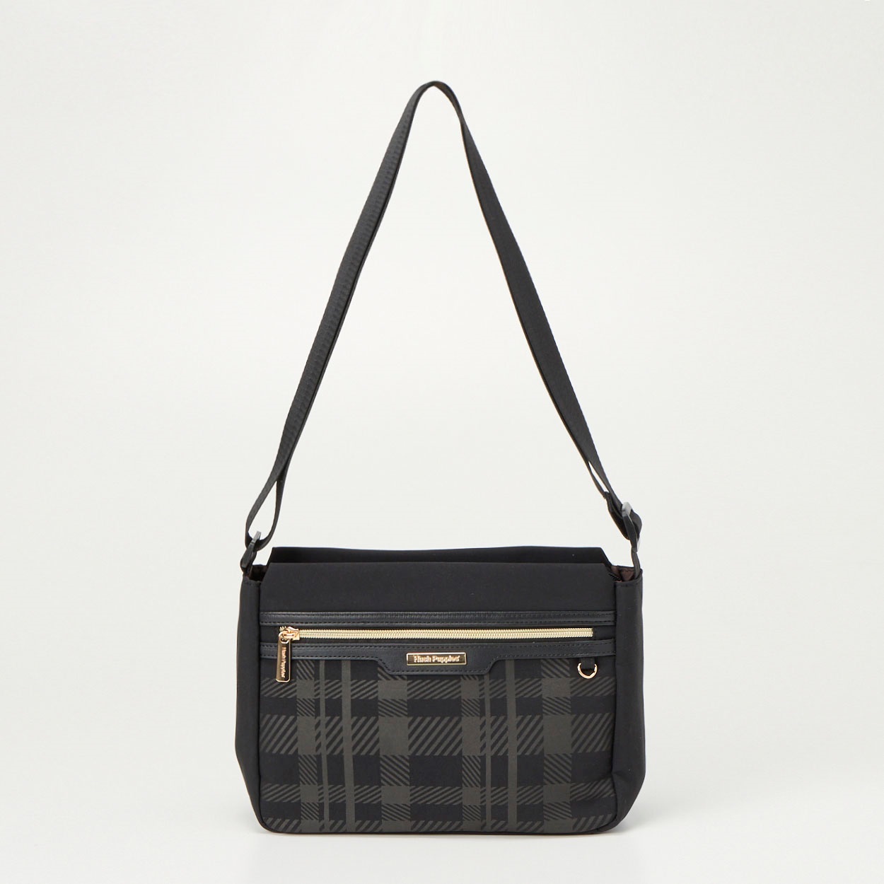 Hush Puppies(ハッシュパピー) チェックプリント横型ショルダー(クロ-フリー)