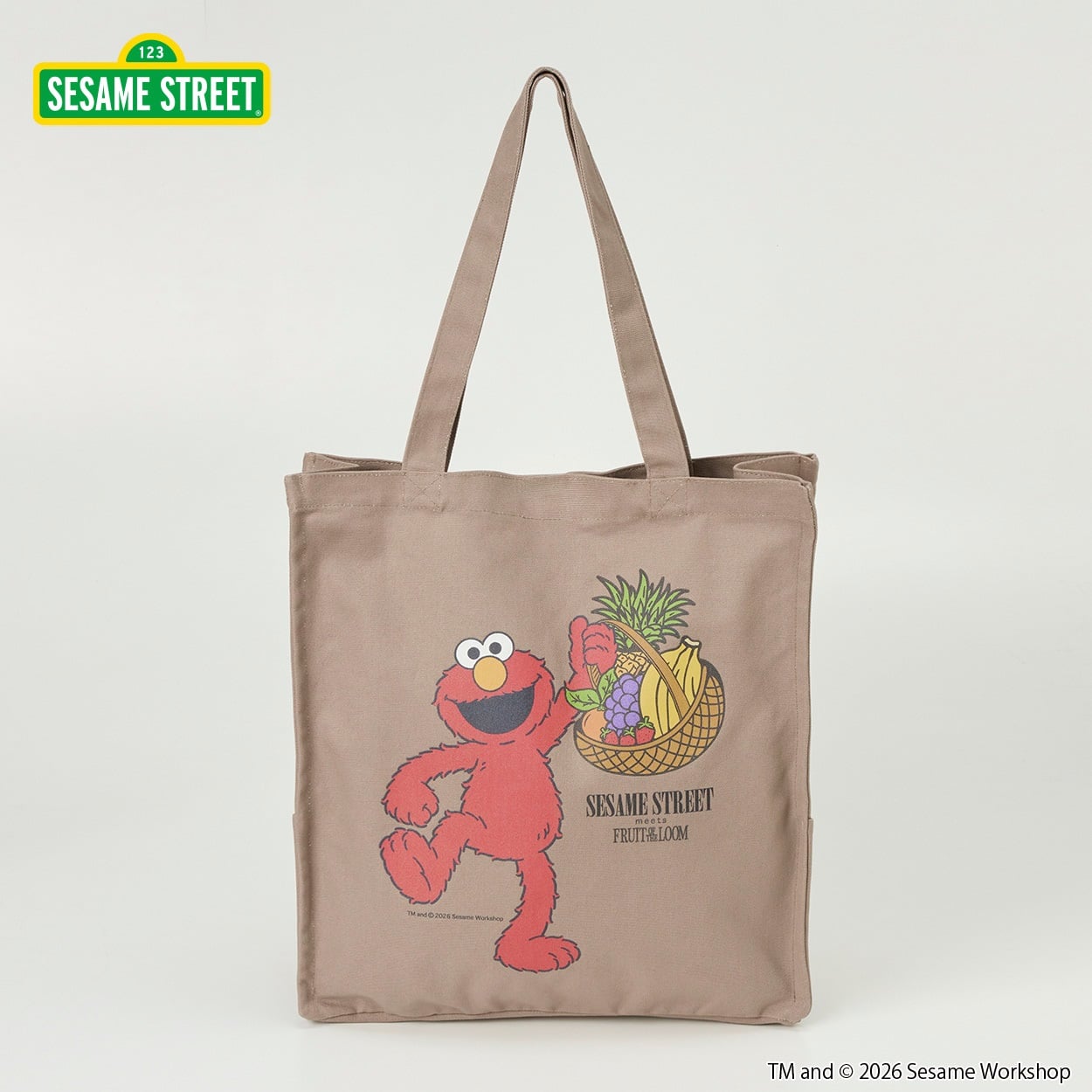 FRUIT OF THE LOOM×セサミエルモプリントトート(チャ-フリー)