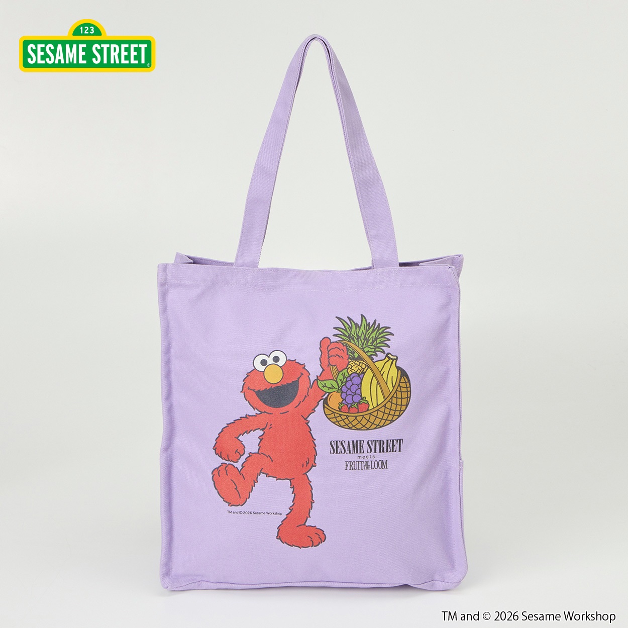 FRUIT OF THE LOOM×セサミエルモプリントトート(ムラサキ-フリー)