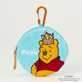 DISNEY Pooh くまのプーさん さがら刺繍丸コインケース(キイロ-フリー)