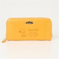 スヌーピーナチュラル合皮ラウンドファスナー長財布 レディス(キイロ-フリー)