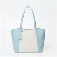 合皮リモートワーク対応チャーム付きキャミトート(ウスアオ-フリー)