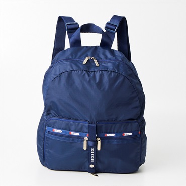 美品 レスポートサック LeSportsac コミューター リュック 紺 A4◎ リュック（レディース） レスポートサック 人気ブランド