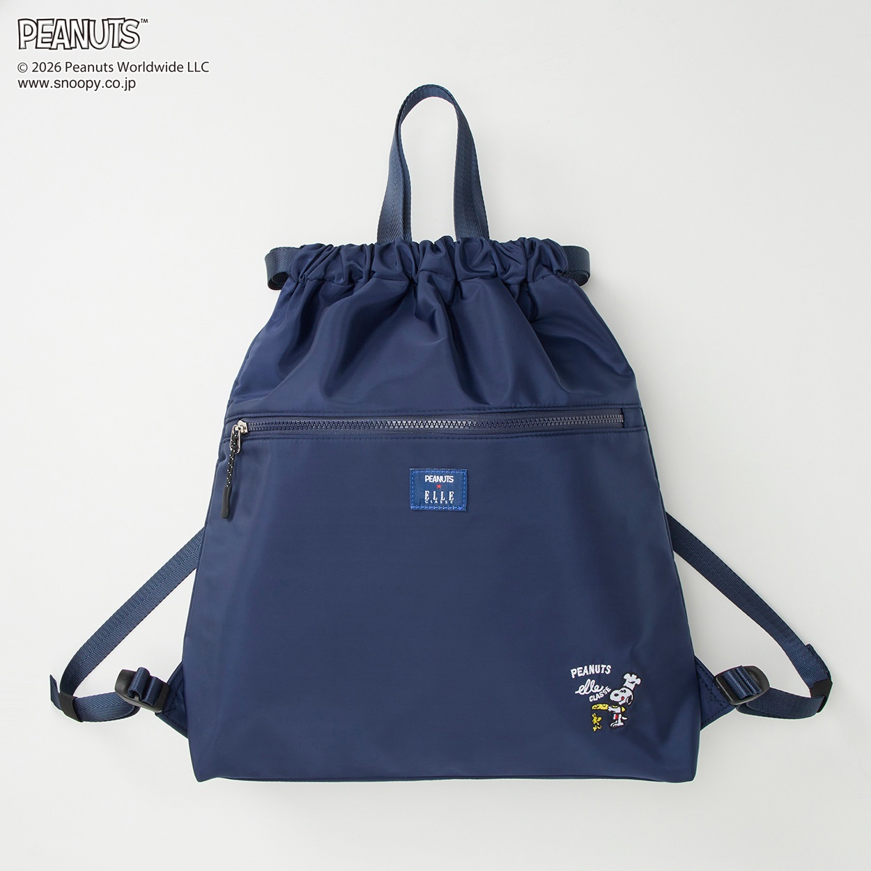 PEANUTS×ELLE CLASSE ナップサック(アオ-フリー)