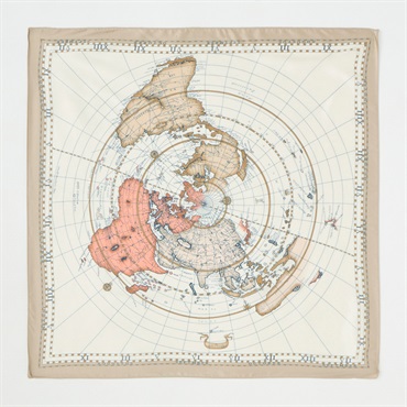 スカーフ プリーツ 地図柄