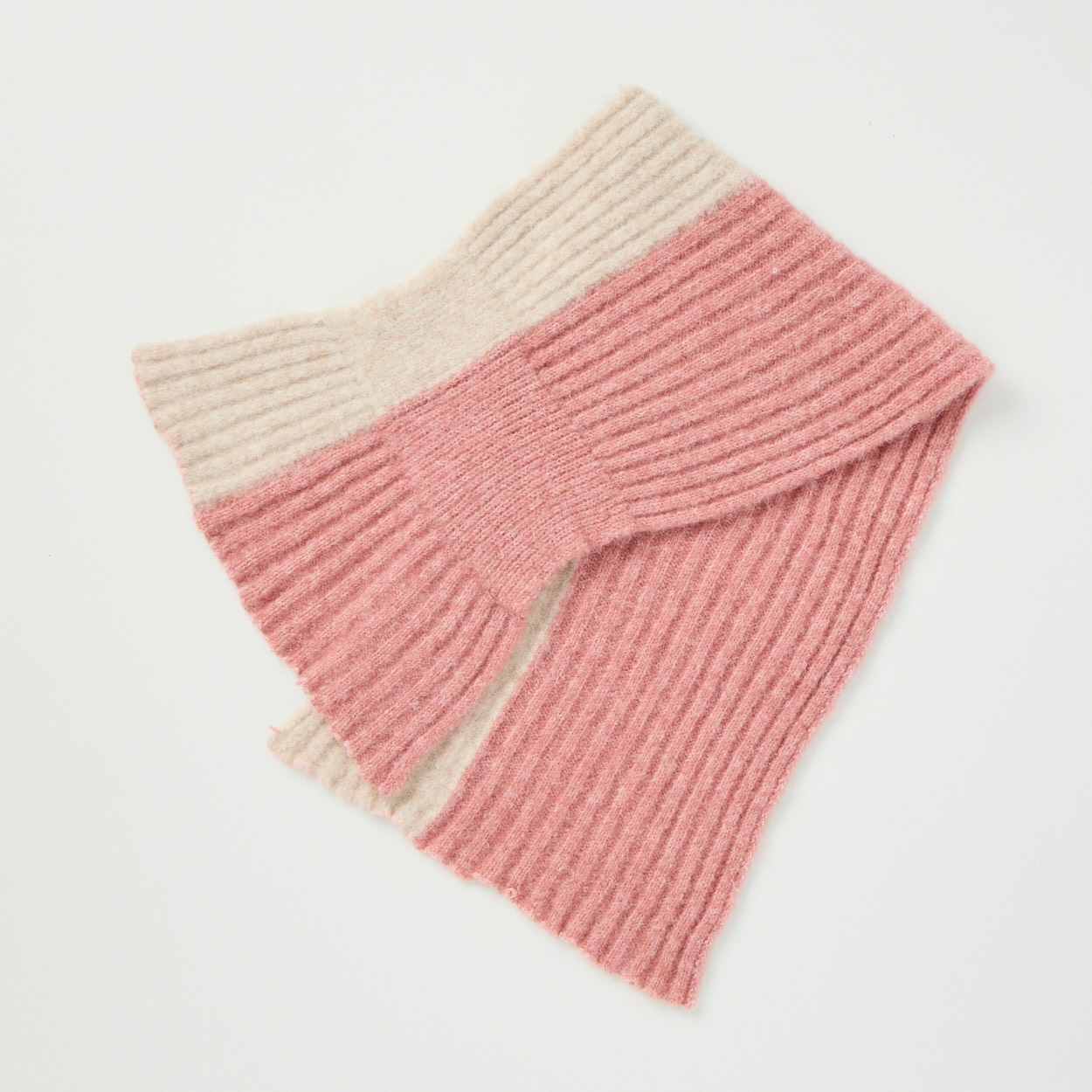 最終価格　basrange リブニットマフラー　pink BASERANGE＞リブニットマフラー ピンク